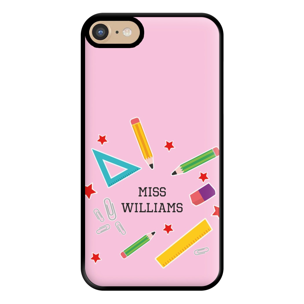 Stars And Stationery - Personalised Teachers Gift Phone Case for iPhone 6 / 7 / 8 / SE