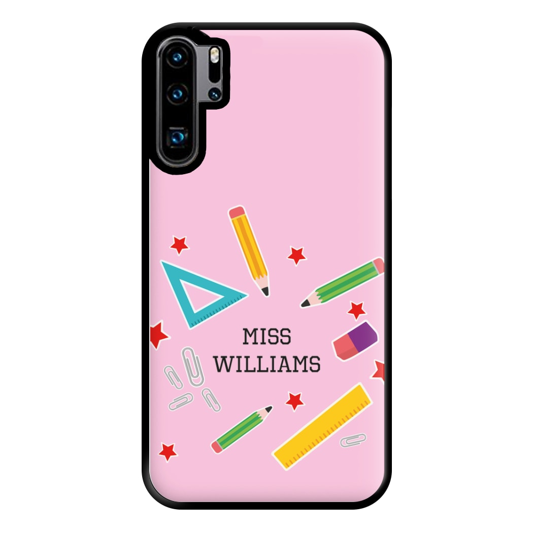 Stars And Stationery - Personalised Teachers Gift Phone Case for Huawei P30 Pro