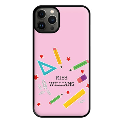 Stars And Stationery - Personalised Teachers Gift Phone Case for iPhone 13