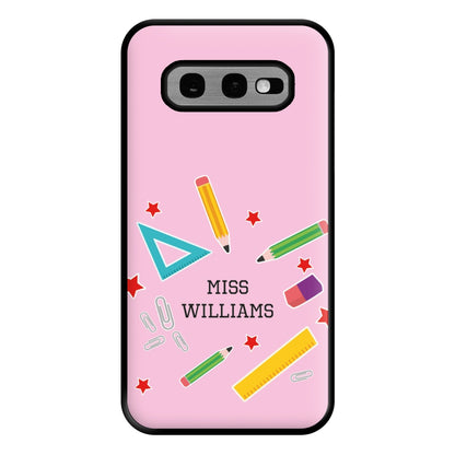 Stars And Stationery - Personalised Teachers Gift Phone Case for Galaxy S10e