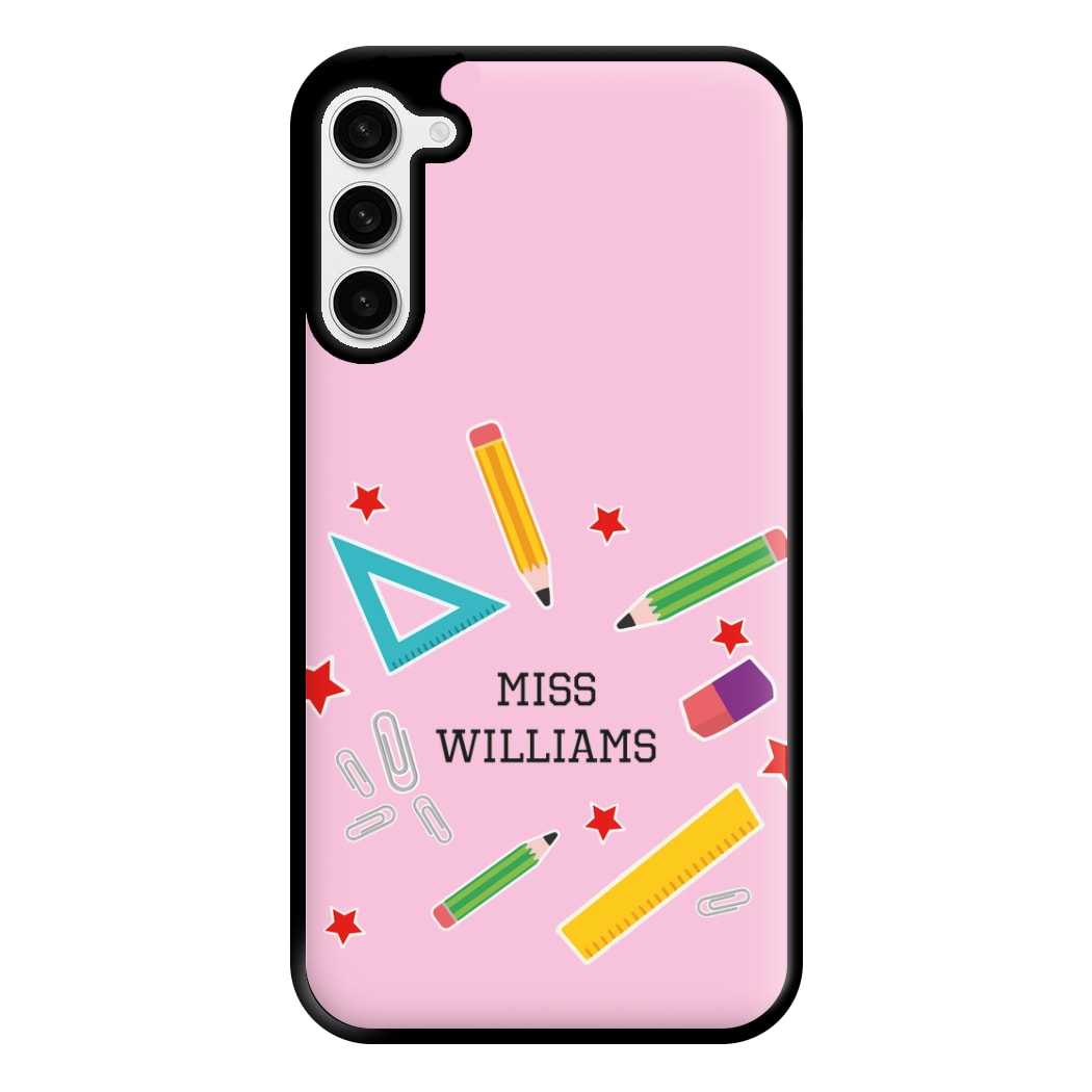 Stars And Stationery - Personalised Teachers Gift Phone Case for Galaxy S23 Plus