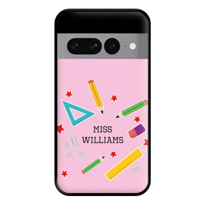 Stars And Stationery - Personalised Teachers Gift Phone Case for Google Pixel 7 Pro