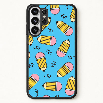 Pencils And Scribbles Pattern Phone Case for Galaxy S26 Ultra