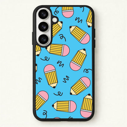 Pencils And Scribbles Pattern Phone Case for Galaxy S26 Plus