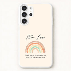 Beige Personalised Teacher Rainbow  Phone Case for Galaxy S26 Ultra