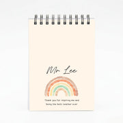 Beige Personalised Teacher Rainbow  Notebook 4
