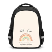 Beige Personalised Teacher Rainbow  Backpack 1