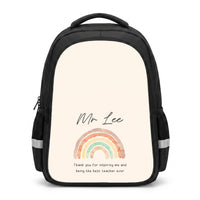 Beige Personalised Teacher Rainbow  Backpack