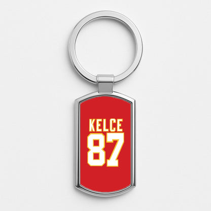 Kelce 87 - Travis Silver Keyring