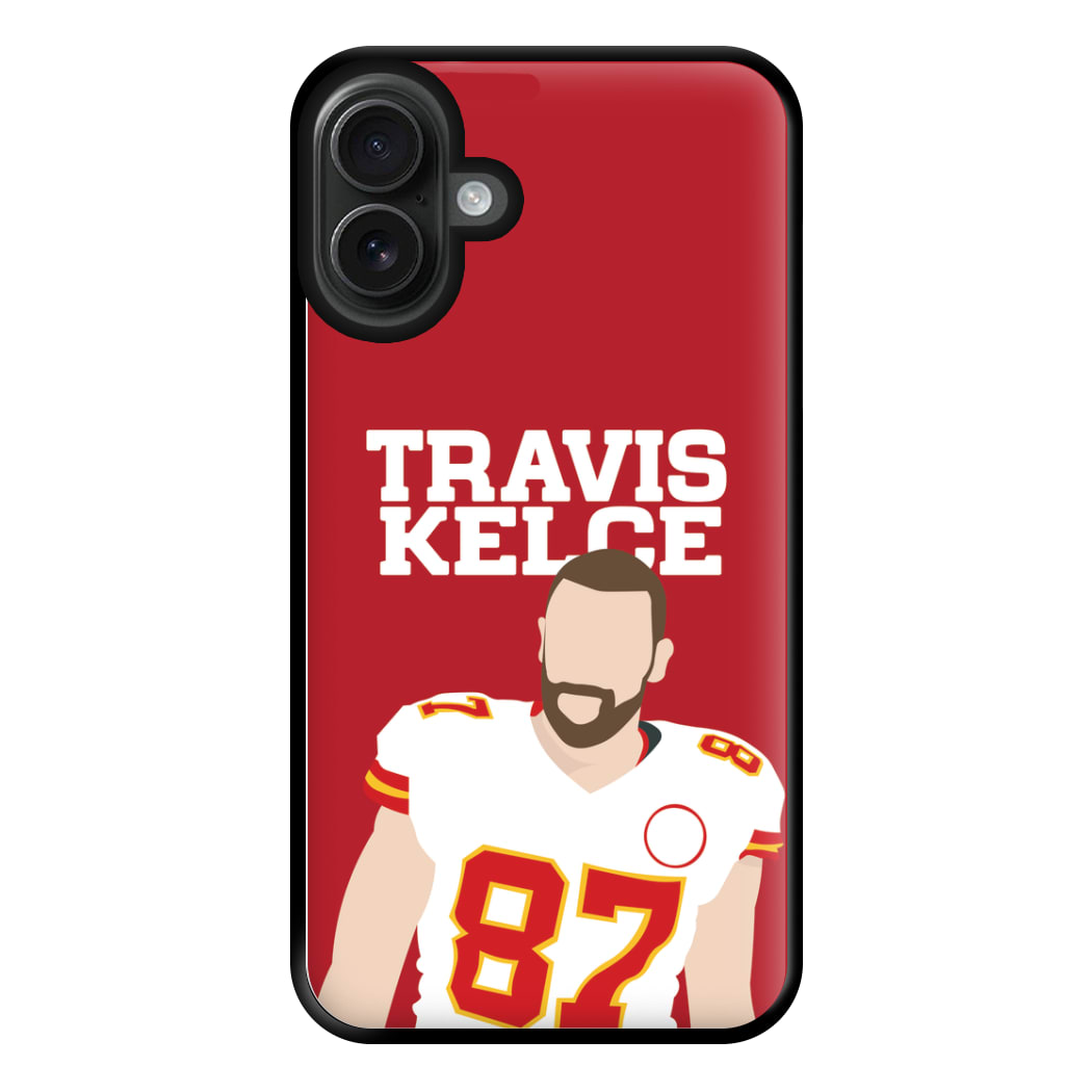 Red Travis Phone Case for iPhone 16 Plus