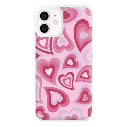 Pink Hearts - Trippy Patterns Phone Case for iPhone 13 Mini