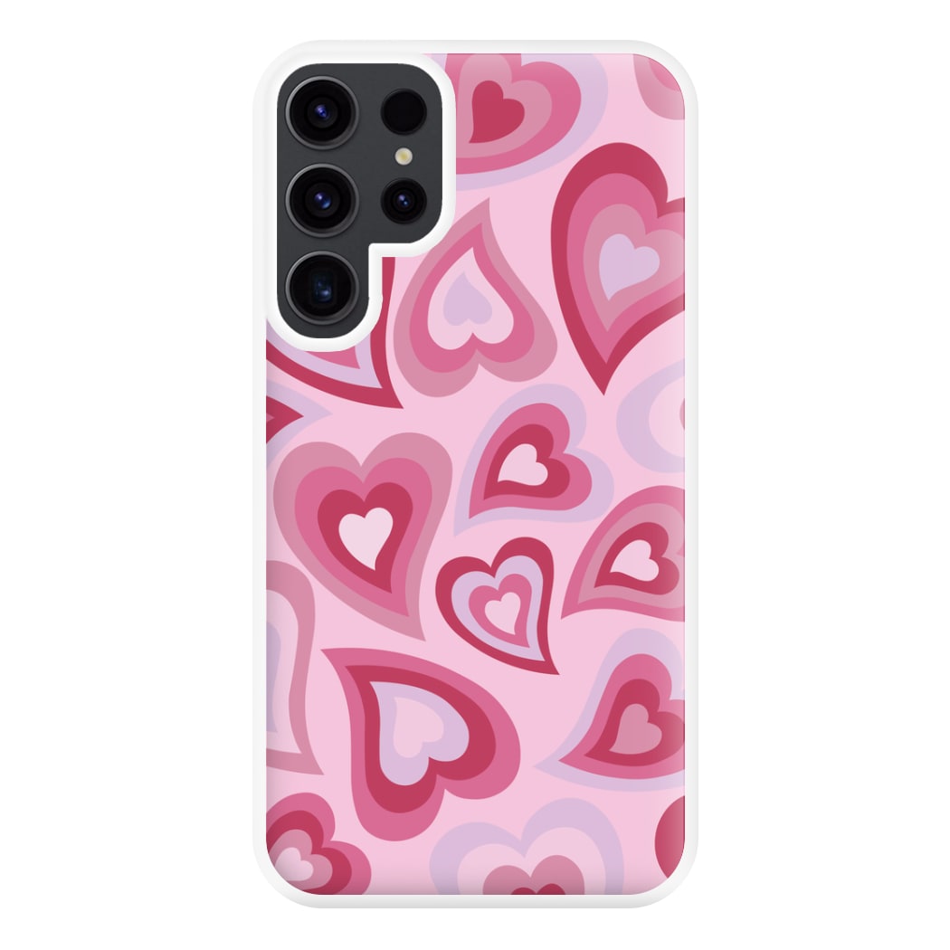 Pink Hearts - Trippy Patterns Phone Case for Galaxy S23 Ultra