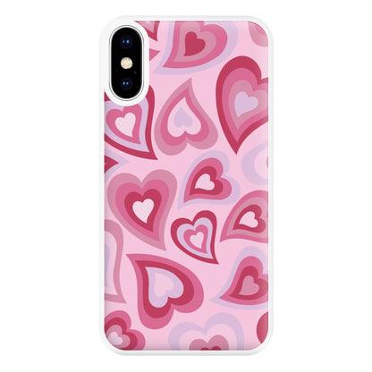 Pink Hearts - Trippy Patterns Phone Case for iPhone XS Max