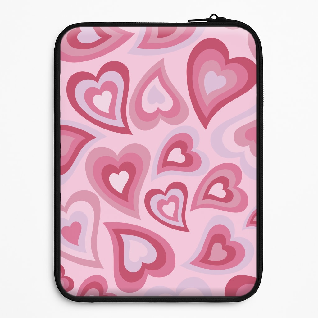 Pink Hearts - Trippy Patterns Laptop Sleeve