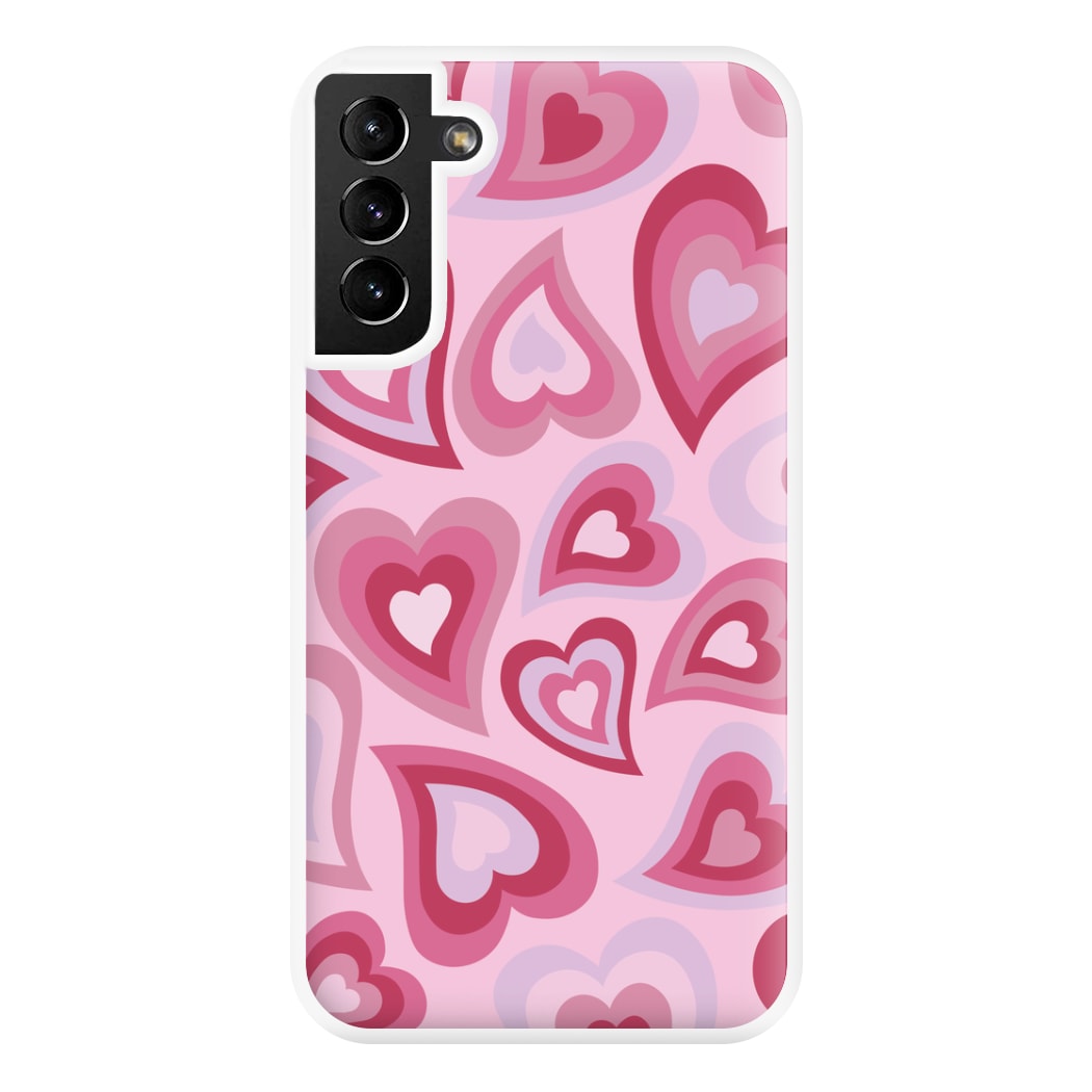 Pink Hearts - Trippy Patterns Phone Case for Galaxy S21 Plus