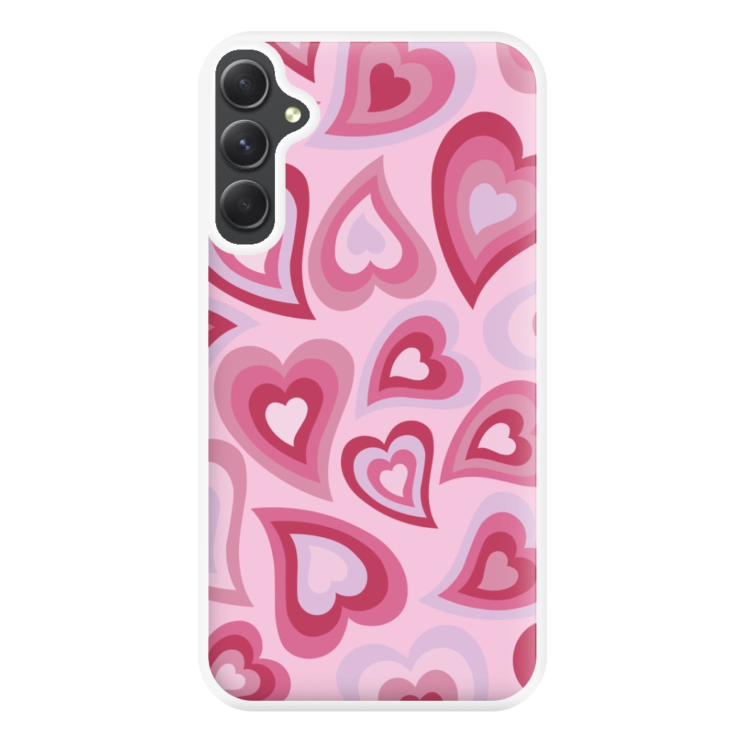 Pink Hearts - Trippy Patterns Phone Case for Galaxy A54