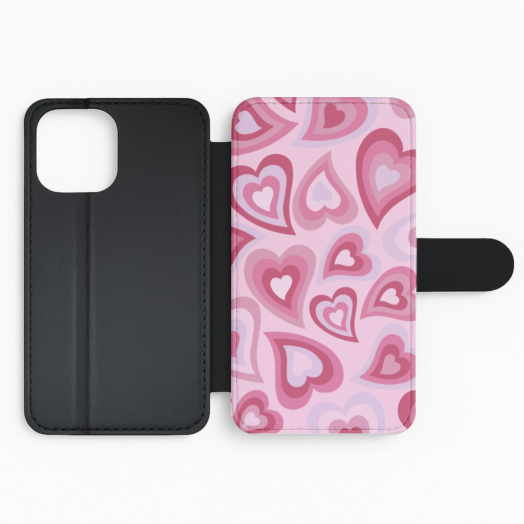 Pink Hearts - Trippy Patterns Flip Phone Case
