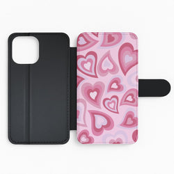 Pink Hearts - Trippy Patterns Flip Phone Case