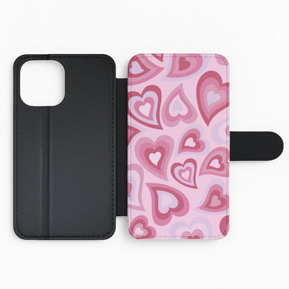 Pink Hearts - Trippy Patterns Flip Phone Case