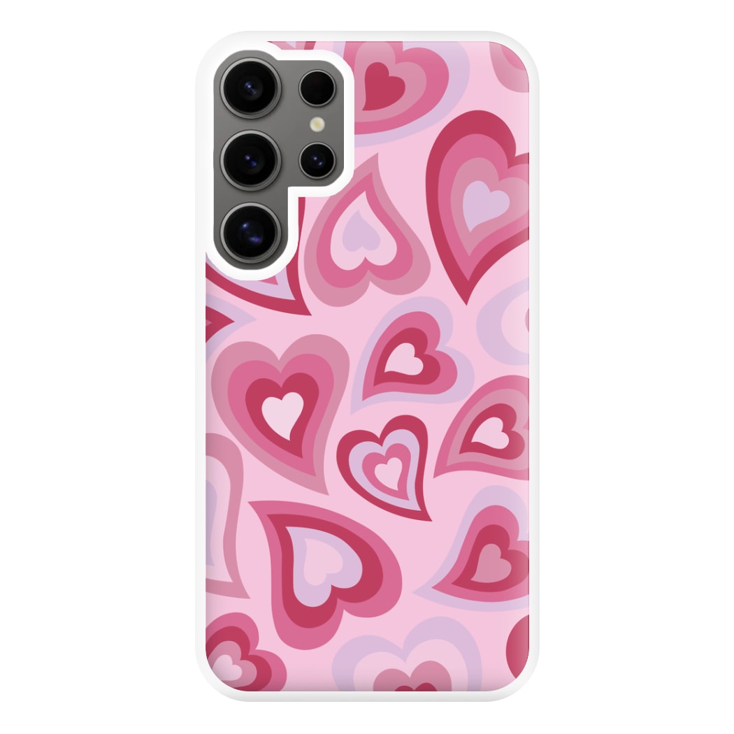 Pink Hearts - Trippy Patterns Phone Case for Galaxy S24 Ultra