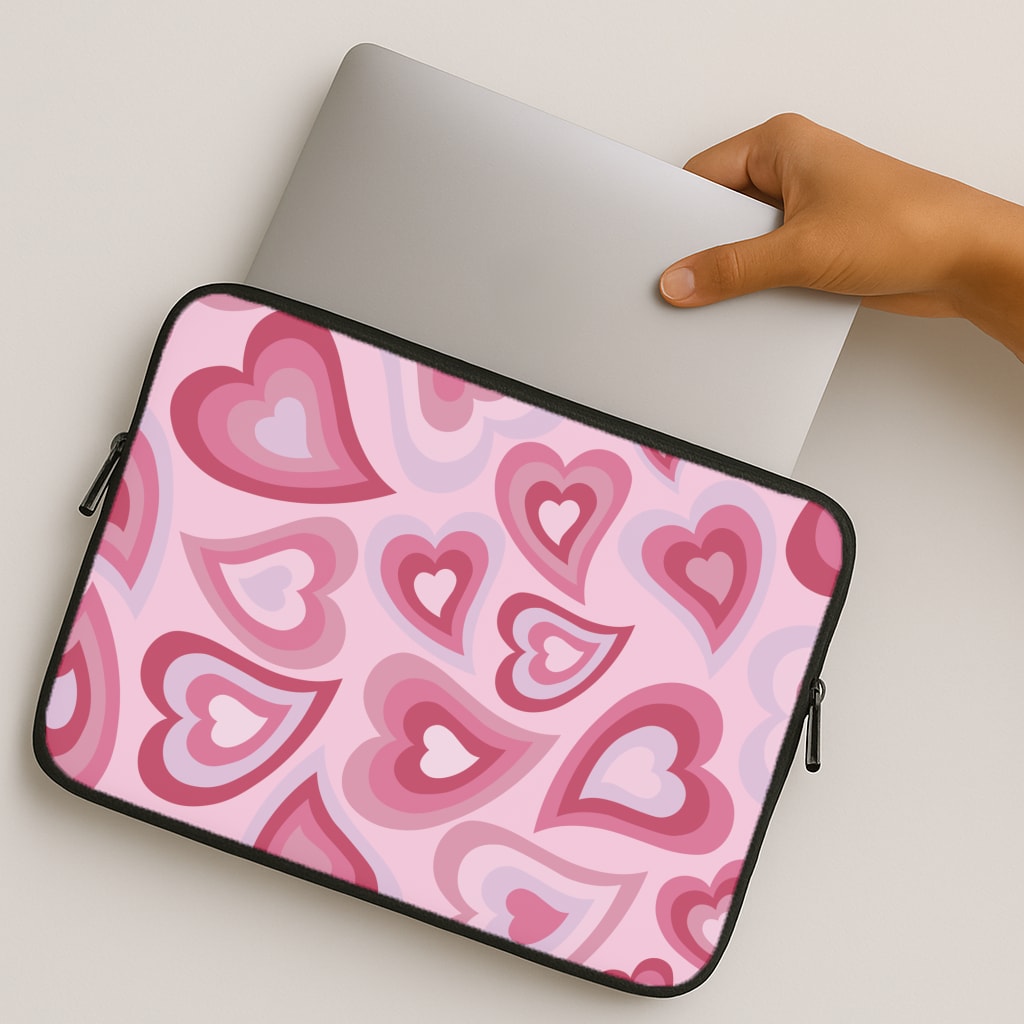 Pink Hearts - Trippy Patterns MacBook Case