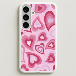 Pink Hearts - Trippy Patterns Phone Case for Galaxy S25FE