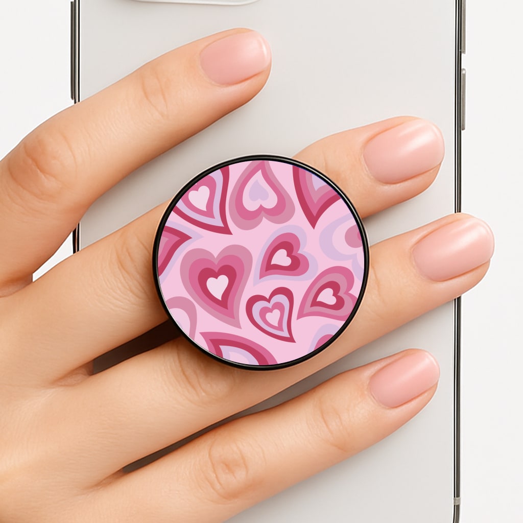 Pink Hearts - Trippy Patterns FunGrip
