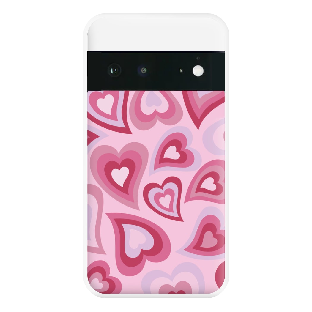 Pink Hearts - Trippy Patterns Phone Case for Google Pixel 6a