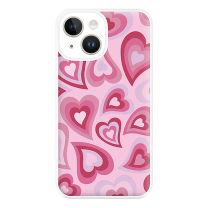 Pink Hearts - Trippy Patterns Phone Case for iPhone 14