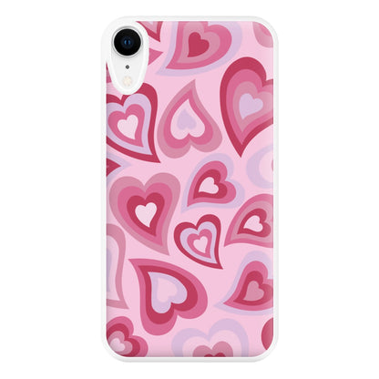 Pink Hearts - Trippy Patterns Phone Case for iPhone XR