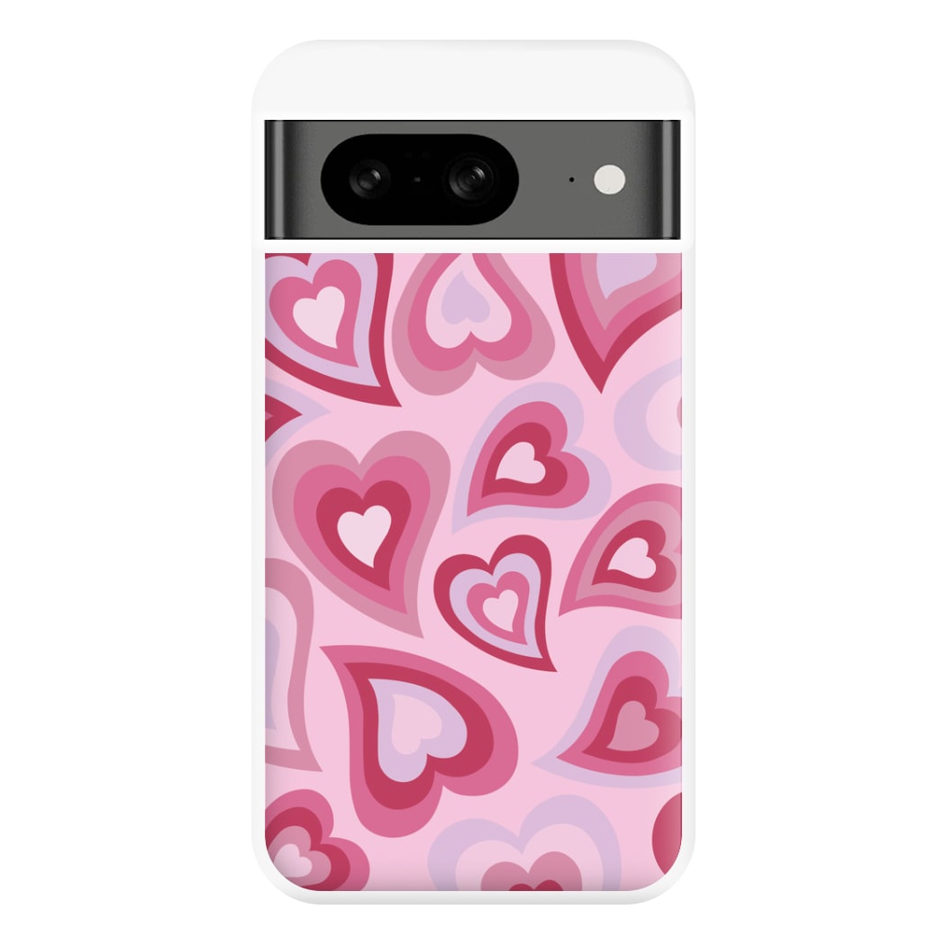 Pink Hearts - Trippy Patterns Phone Case for Google Pixel 8