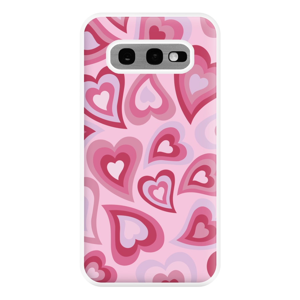 Pink Hearts - Trippy Patterns Phone Case for Galaxy S10e