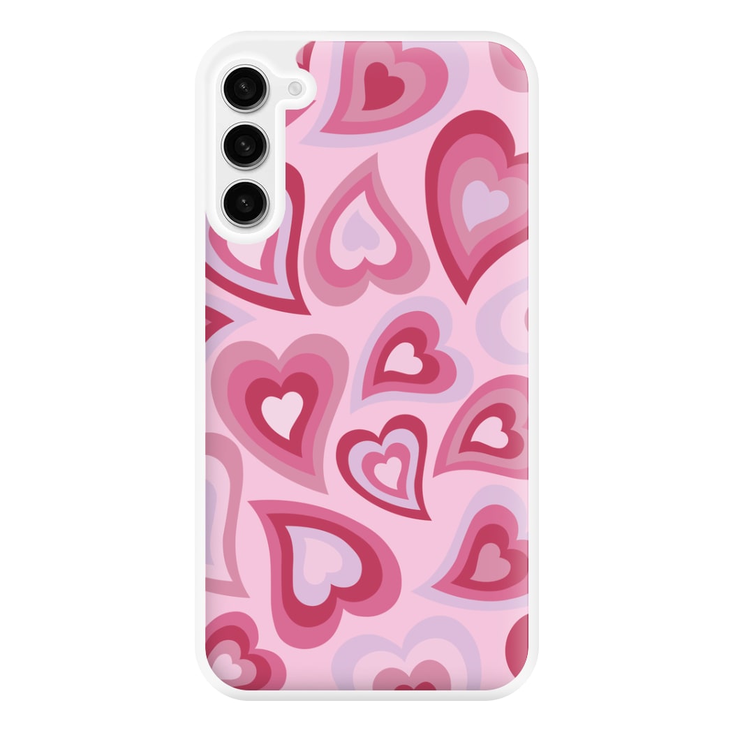 Pink Hearts - Trippy Patterns Phone Case for Galaxy S23FE