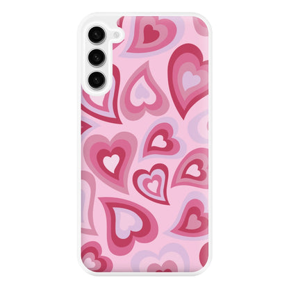 Pink Hearts - Trippy Patterns Phone Case for Galaxy S23FE