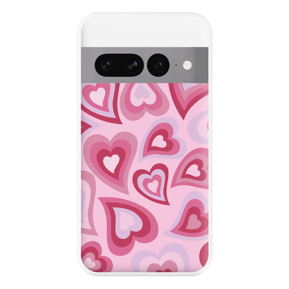 Pink Hearts - Trippy Patterns Phone Case for Google Pixel 7 Pro