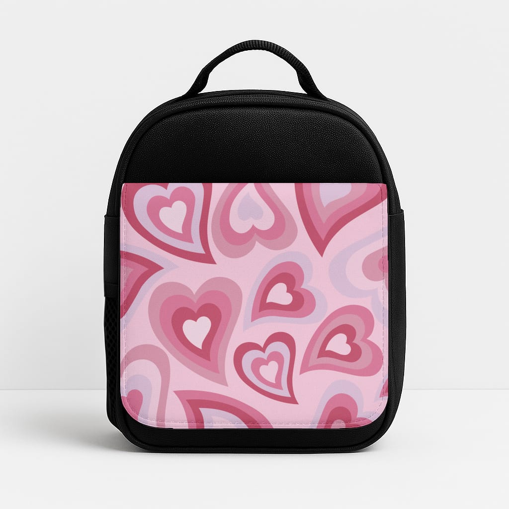 Pink Hearts - Trippy Patterns Insulated Lunchbox