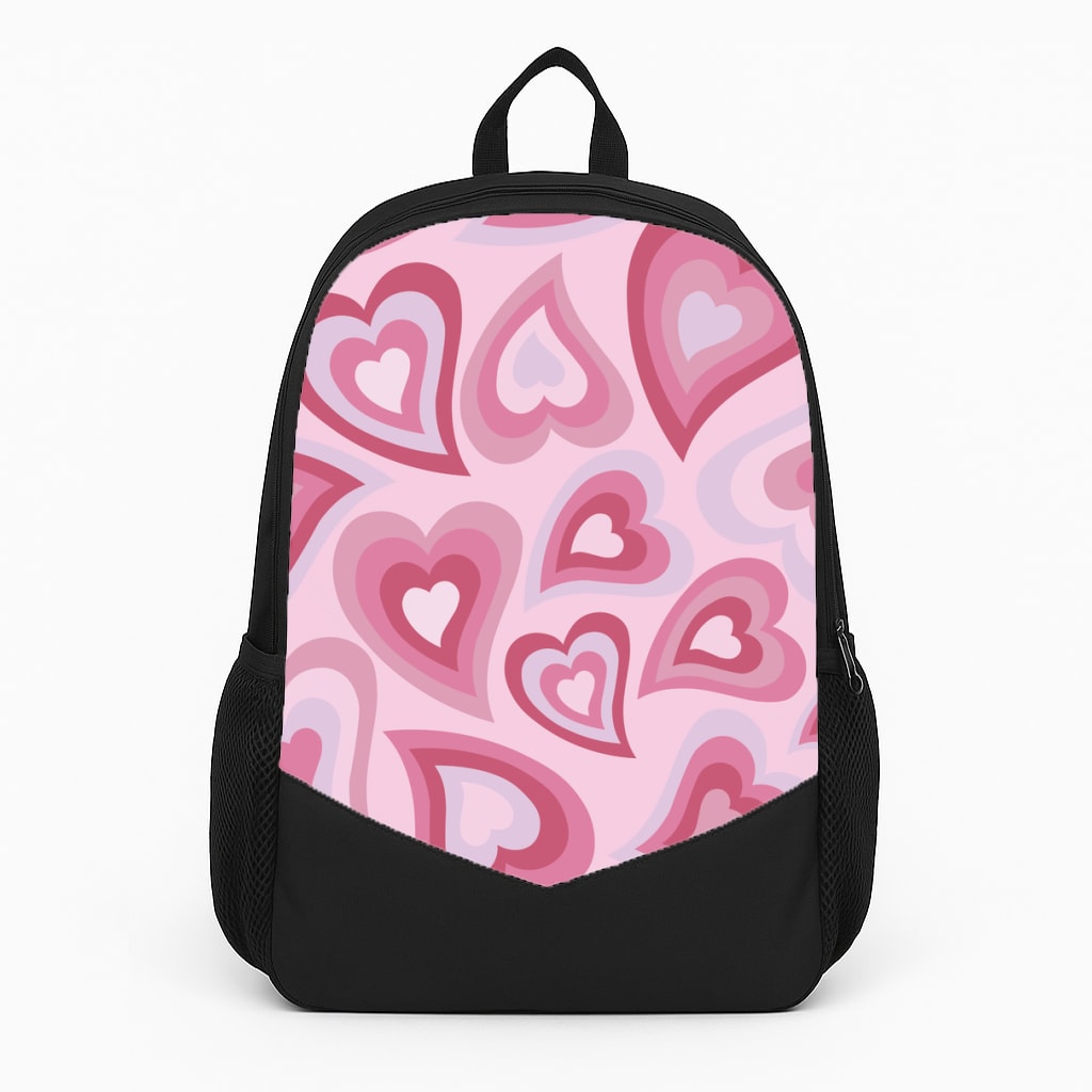 Pink Hearts - Trippy Patterns Backpack