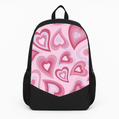 Pink Hearts - Trippy Patterns Large Backpack