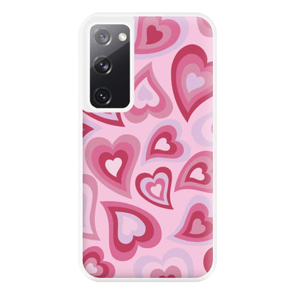 Pink Hearts - Trippy Patterns Phone Case for Galaxy S20FE