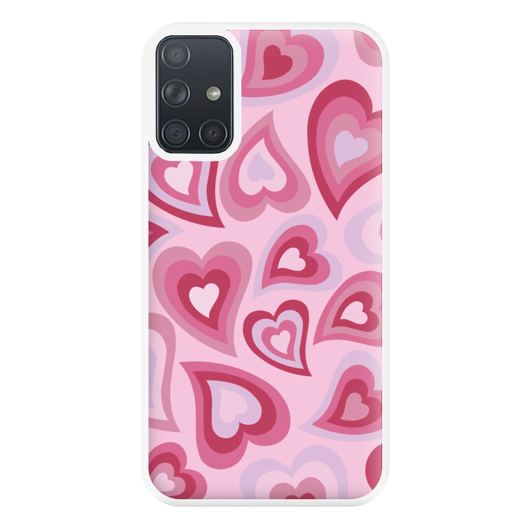 Pink Hearts - Trippy Patterns Phone Case for Galaxy A71