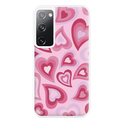 Pink Hearts - Trippy Patterns Phone Case for Galaxy S20