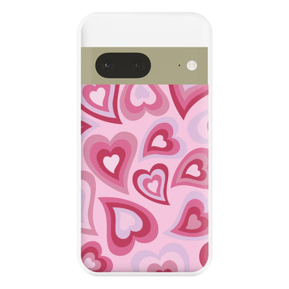 Pink Hearts - Trippy Patterns Phone Case for Google Pixel 7a