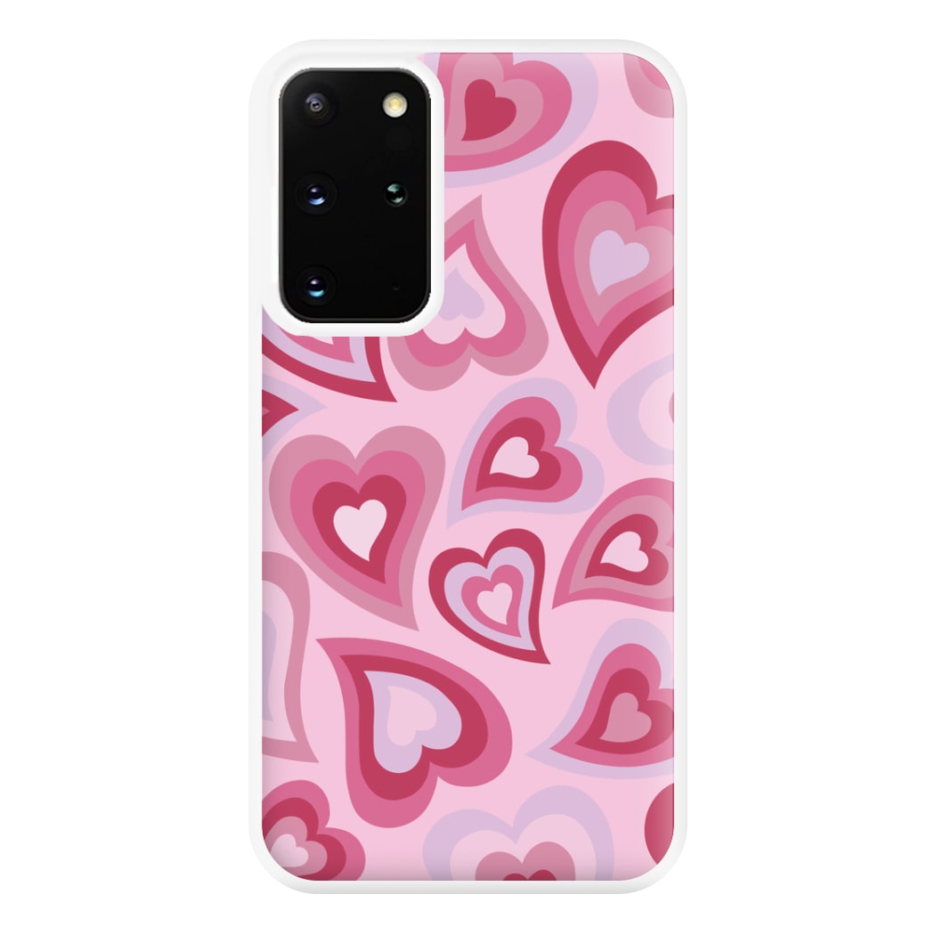 Pink Hearts - Trippy Patterns Phone Case for Galaxy S20 Plus