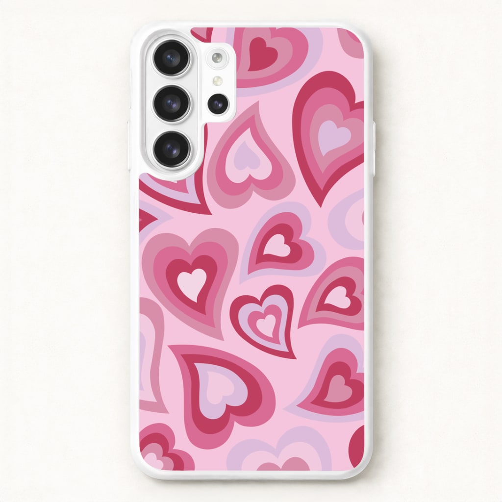 Pink Hearts - Trippy Patterns Phone Case for Galaxy S26 Ultra