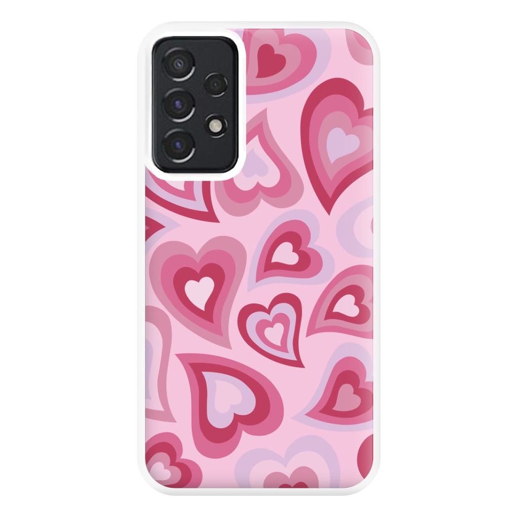 Pink Hearts - Trippy Patterns Phone Case for Galaxy A52 / A52s