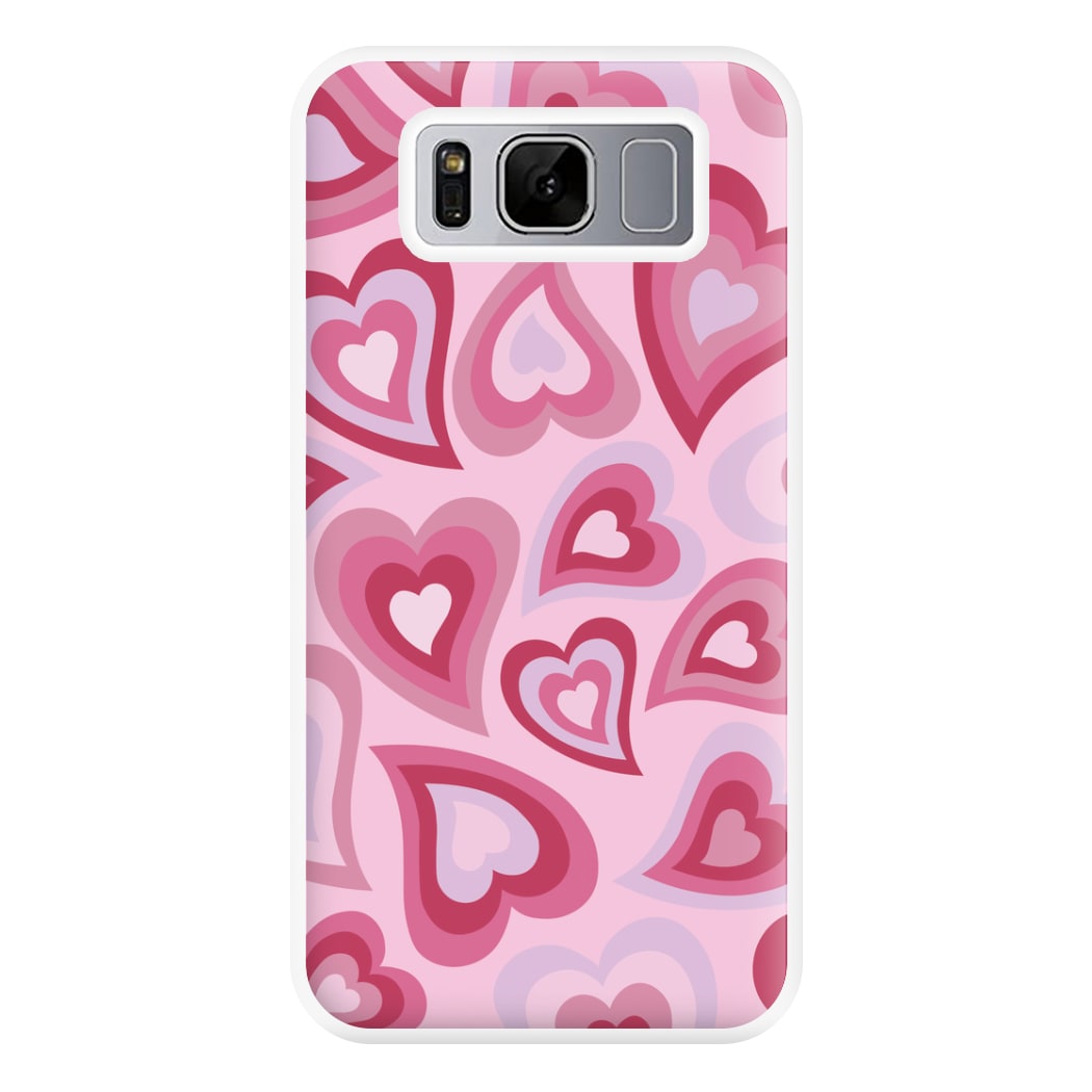 Pink Hearts - Trippy Patterns Phone Case for Galaxy S8 Plus