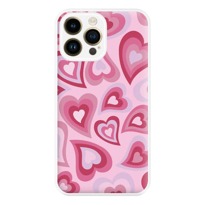 Pink Hearts - Trippy Patterns Phone Case for iPhone 14 Pro Max