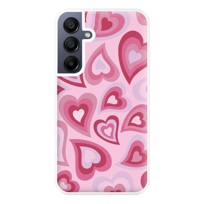 Pink Hearts - Trippy Patterns Phone Case for Galaxy A16