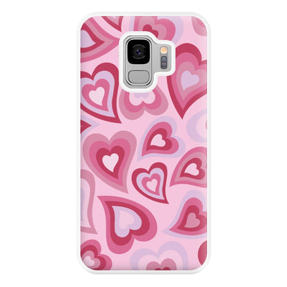 Pink Hearts - Trippy Patterns Phone Case for Galaxy S9 Plus