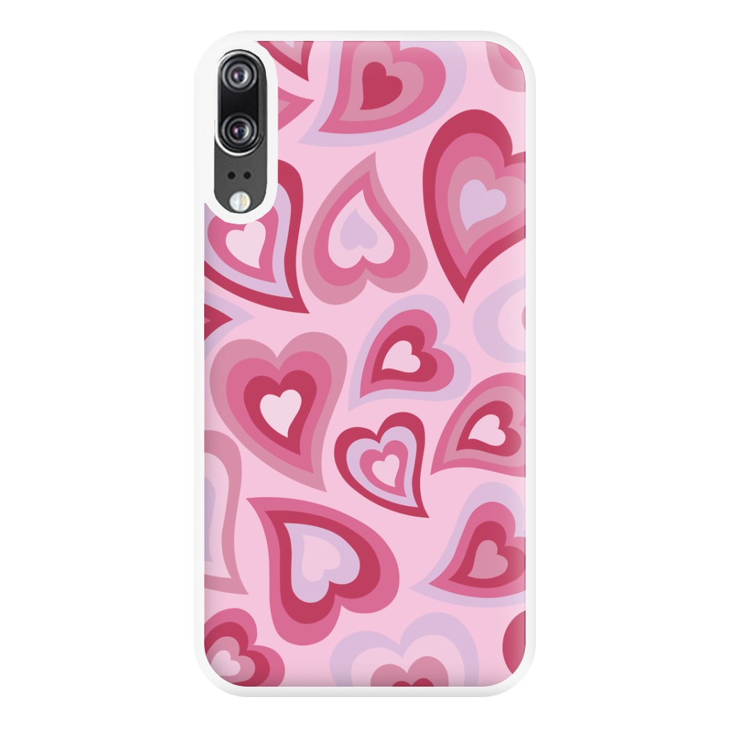 Pink Hearts - Trippy Patterns Phone Case for Huawei P20